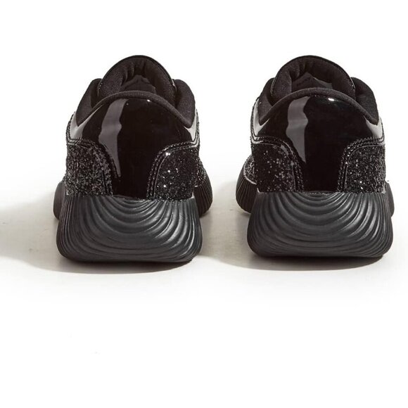 Brand New Women Black Rubber Glitter Sparkly Lightweight Tennis Shoes LUCKY STEP - Picture 2 of 9